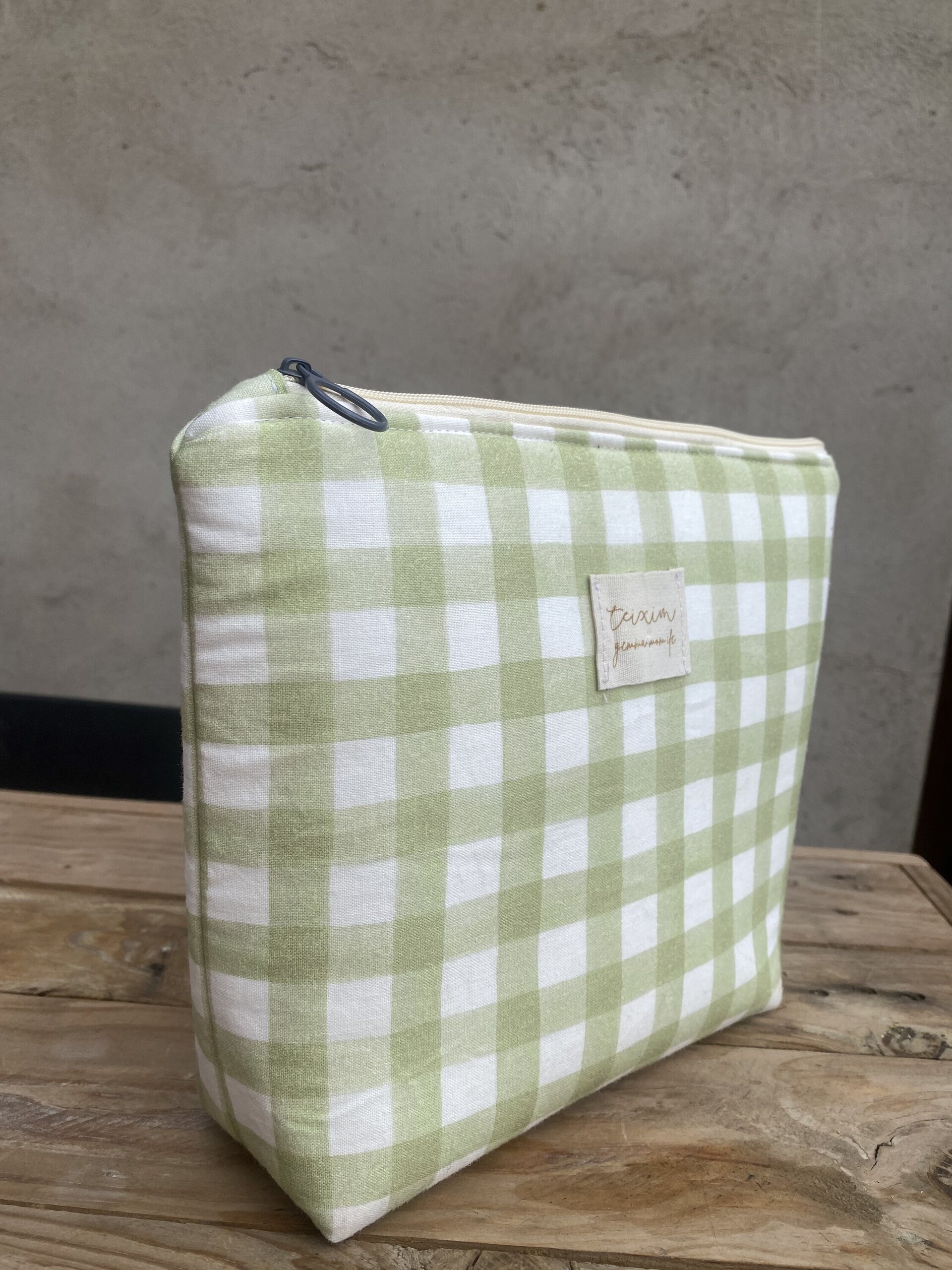 Neceser midi Vichy verde - 2