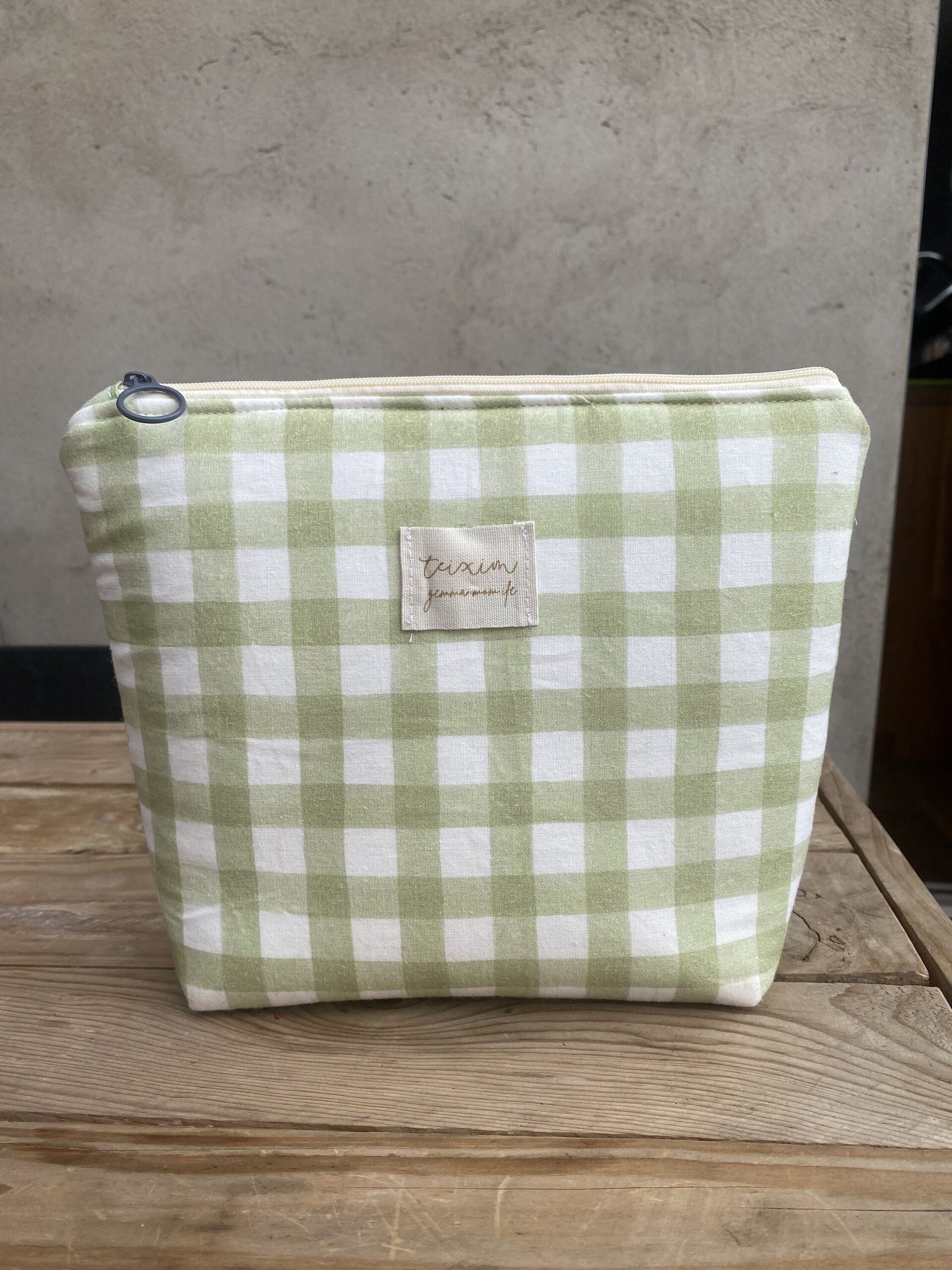 Neceser midi Vichy verde - 1